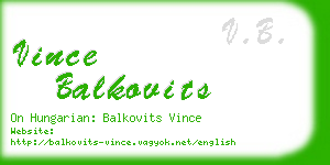 vince balkovits business card